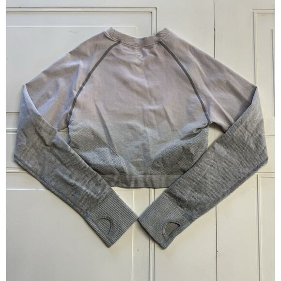 Gymshark Vital Seamless 2.0 Cropped Pink Gray Ombre Long Sleeve Size XS - Picture 6 of 7